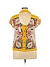 Maeve 100% Polyester Yellow Short Sleeve Blouse Size 14 - photo 2