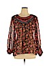 Ranna Gill 100% Polyester Brown Long Sleeve Blouse Size XL - photo 1