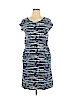 SONOMA life + style Plus 100% Cotton Blue Casual Dress Size XL - photo 1