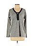 Almost Famous 100% Polyester Gray Long Sleeve Blouse Size M - photo 1