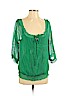 Hessi 100% Polyester Green Short Sleeve Top Size M - photo 1