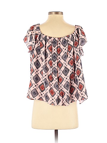 Elizabeth and James Short Sleeve Silk Top (view 2)