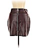 Express 100% Polyester Brown Faux Leather Skirt Size 8 (petite) - photo 2