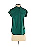 H&M 100% Polyester Green Short Sleeve Button-Down Shirt Size 4 - photo 1