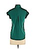 H&M 100% Polyester Green Short Sleeve Button-Down Shirt Size 4 - photo 2