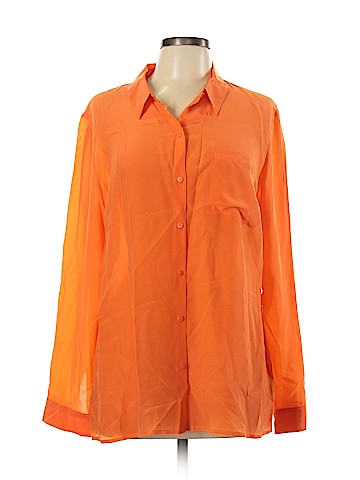 Worthington Plus Long Sleeve Silk Top (view 1)