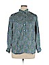 Talbots 100% Tencel Lyocell Blue Long Sleeve Blouse Size 0X - photo 1