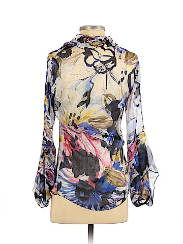 Elie Tahari Long Sleeve Silk Top (view 2)