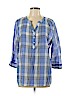 St. John's Bay 100% Cotton Blue 3/4 Sleeve Blouse Size XL - photo 1