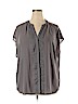 Torrid 100% Polyester Gray Short Sleeve Blouse Size 2X Plus (2) - photo 1