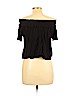 Heart Hips 100% Rayon Black Short Sleeve Top Size L - photo 2