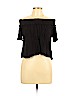 Heart Hips 100% Rayon Black Short Sleeve Top Size L - photo 1