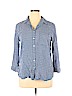 grand & greene 100% Rayon Blue Long Sleeve Blouse Size XL - photo 1