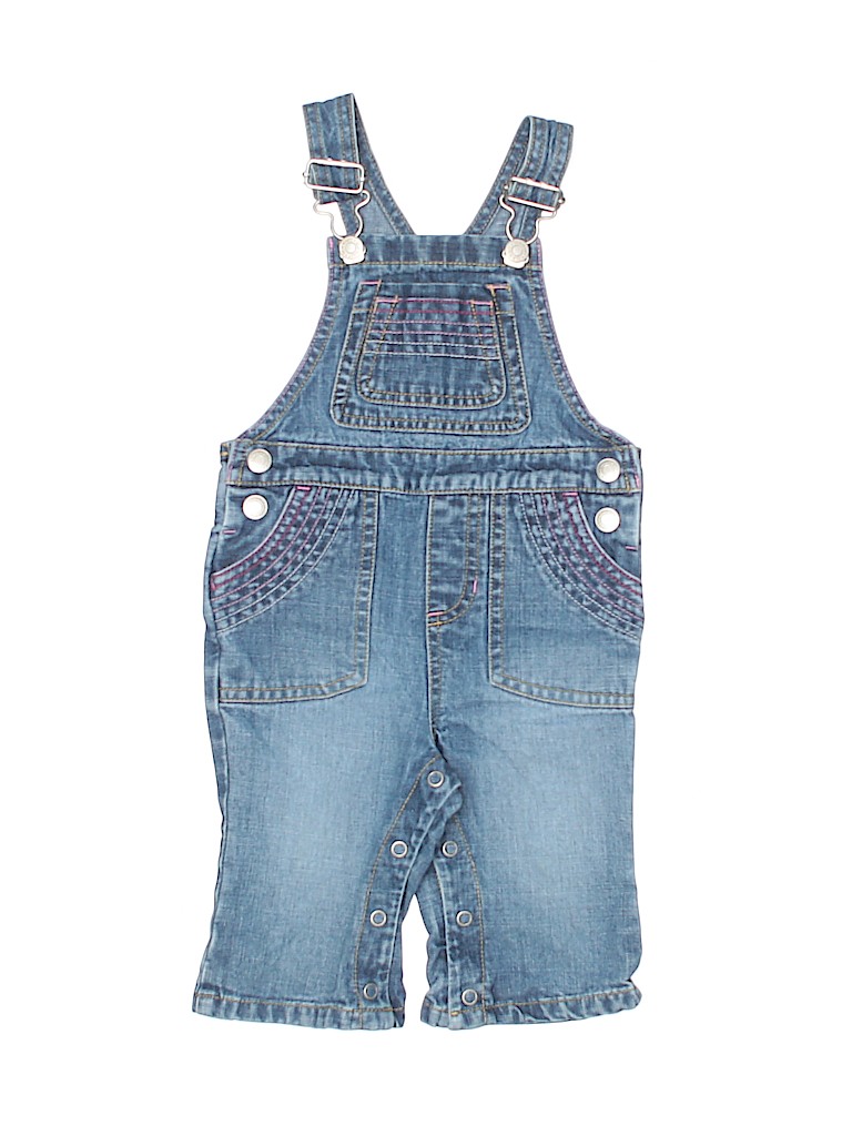 Old Navy 100% Cotton Solid Blue Overalls Size 6-12 mo - 58% off | thredUP