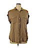 Aerie 100% Rayon Tan Long Sleeve Button-Down Shirt Size XL - photo 1