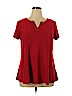 Roz & Ali Red Short Sleeve Top Size XL - photo 1