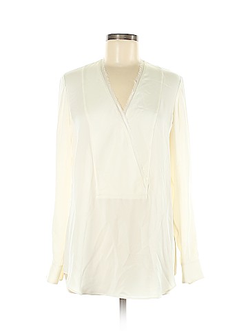 Theory Long Sleeve Silk Top (view 1)