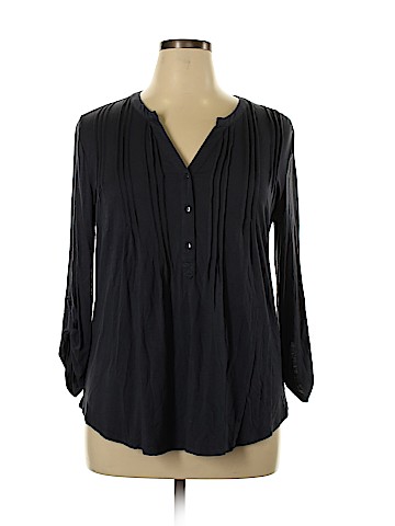 Cable & Gauge 3/4 Sleeve Button-Down Shirt (view 1)