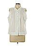 Talbots 100% Cotton White Sleeveless Button-Down Shirt Size 16 - photo 1