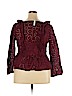 Madewell 100% Cotton Burgundy Long Sleeve Blouse Size XXL - photo 2
