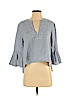 BCBGMAXAZRIA 100% Cotton Blue 3/4 Sleeve Blouse Size S - photo 2