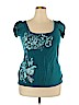 Eyeshadow 100% Cotton Blue Short Sleeve Top Size 18 - 20 - photo 1