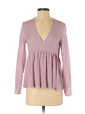 Elizabeth and James Long Sleeve Silk Top (view 1)