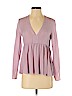 Elizabeth and James 100% Silk Purple Long Sleeve Silk Top Size XXS - photo 1