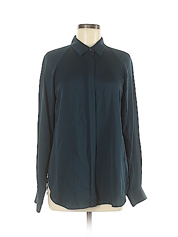 Theory Long Sleeve Silk Top (view 1)