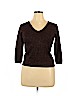 Metro7 Brown Long Sleeve Top Size XL - photo 1