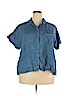 Old Navy 100% Cotton Blue Short Sleeve Button-Down Shirt Size XXL - photo 1