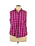 Croft & Barrow 100% Cotton Pink Sleeveless Button-Down Shirt Size XL - photo 1