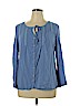 DressBarn 100% Rayon Blue Long Sleeve Blouse Size XL - photo 1