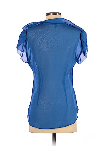 BCBGMAXAZRIA Short Sleeve Silk Top (view 2)