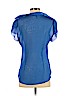 BCBGMAXAZRIA 100% Silk Blue Short Sleeve Silk Top Size S - photo 2