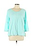 Style&Co 100% Cotton Green 3/4 Sleeve Top Size L (petite) - photo 1