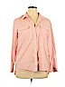 Nine West 100% Cotton Pink Long Sleeve Button-Down Shirt Size XL - photo 1