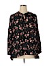 Falls Creek 100% Polyester Black Long Sleeve Blouse Size 1X - photo 1
