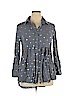 Solitaire 100% Rayon Gray Long Sleeve Button-Down Shirt Size XL - photo 1