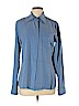 W by Worth 100% Silk Blue Long Sleeve Silk Top Size 10 - photo 1