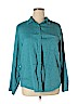 Kleen Blue Long Sleeve Silk Top Size XL - photo 1