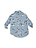 Baby Gap Print Blue Long Sleeve Button-Down Shirt Size 4 - photo 1