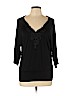 Iz Byer Black 3/4 Sleeve Top Size L - photo 1