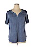 Terra & Sky Blue Short Sleeve Top Size 16w - 18w - photo 1