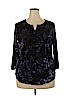 Roz & Ali Purple 3/4 Sleeve Top Size 1X - photo 1