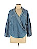 Etcetera Blue Long Sleeve Blouse Size 6 - photo 1