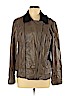 Bisou Bisou 100% Viscose Brown Faux Leather Jacket Size XL - photo 1