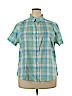 Riders by Lee 100% Cotton Teal Short Sleeve Button-Down Shirt Size XXL - photo 1