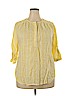 Nine West 100% Cotton Yellow 3/4 Sleeve Blouse Size XXL - photo 1