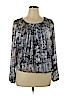 Roz & Ali 100% Polyester Gray Long Sleeve Blouse Size 1X - photo 1